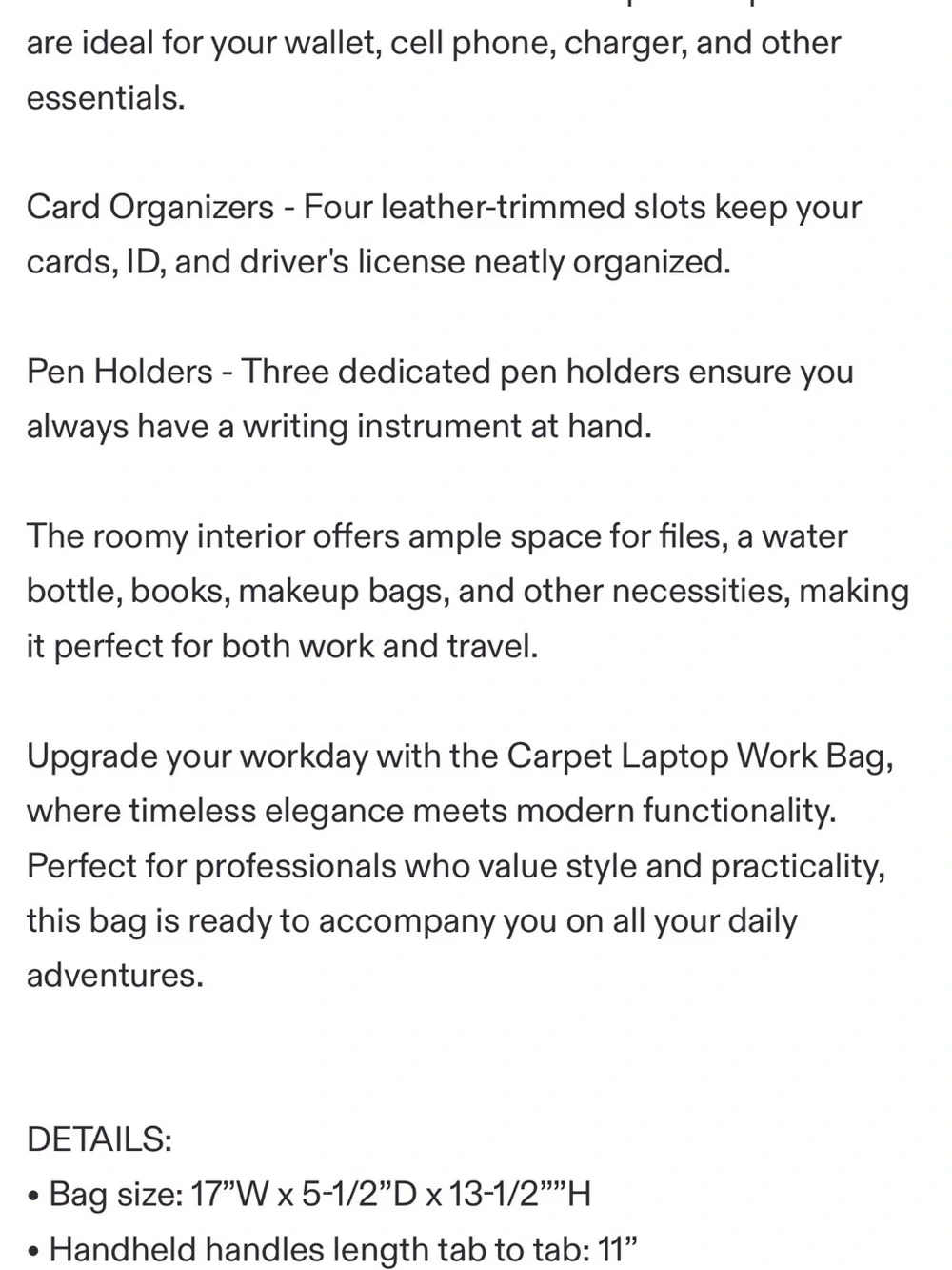 MCWCarpetbag work bag